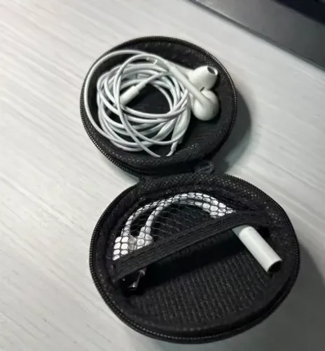 Case EVA Preto para Fone de Ouvido com Zíper Bolsa de Transporte Portátil 1 Unidade