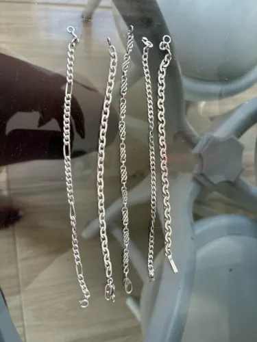 Pulseira prata masculina Fecho padrão
