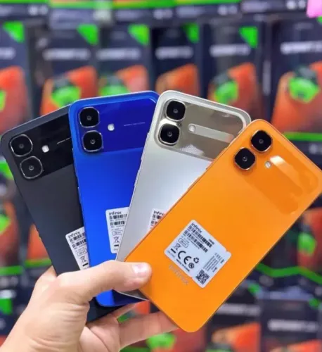 Infinix smart 20 128+4 R$1.099,00 A VISTA  (Laranja/Silver/Azul/Preto)