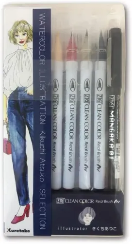 Estojo Kuretake Série Ilustração Por Atsuko Kikuchi Set 1