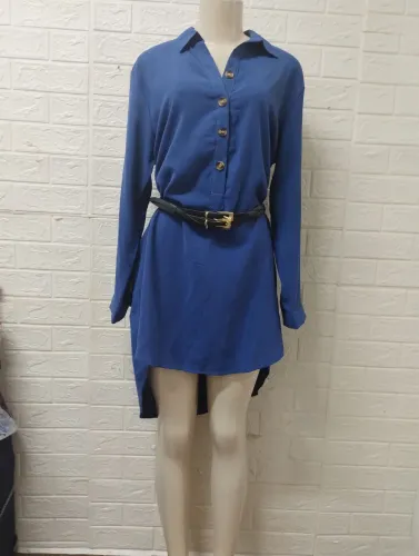 Vestido Chemise Azul M