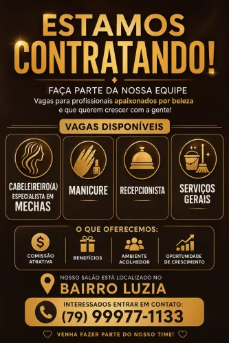 Vaga de emprego em salão de beleza