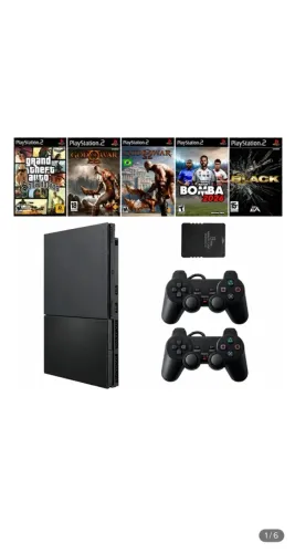 Playstation 2 Ps2 + 2 Controles + 20 Jogos + Nf-e E Garantia (Recondicionado)