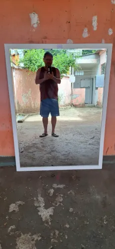 Lindo Espelho de Cristal, Ótima qualidade, 1,31 de Altura x 0,97 Largura, Cristal, Moldura