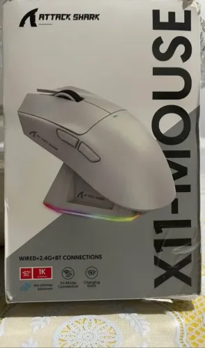  Mouse Attack Shark X11 + Dock - NOVO LACRADO (PRETO)