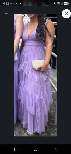 Vestido longo lavanda