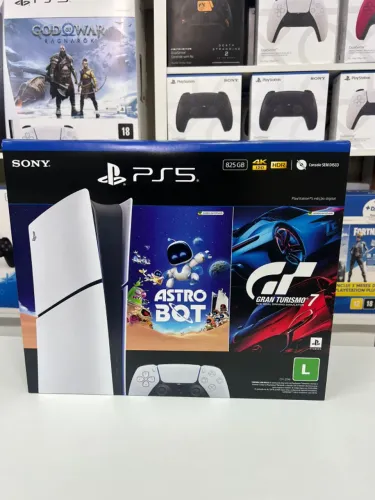 Ps5 Slim Novo versao all digital sem leitor de discos 1 controle 2 jogos da foto  - 3.799,