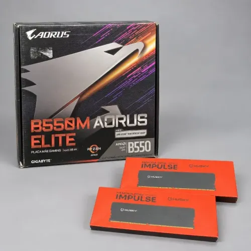 Kit Placa-Mãe Gigabyte B550M Aorus Elite + 32GB DDR4 3200 Husky - Faço Envio
