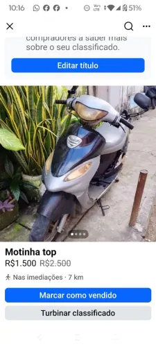 Vendo motinha com defeito