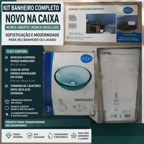Kit Banheiro Completo Sensea Maracaibo Novo na Caixa