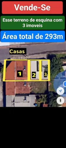 Terreno de esquina com 3 imóveis Residencial Santa Fé