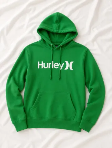 Moletom Hurley Verde com Capuz e Bolso Unissex | Excelente Estado | Masculino e Feminino