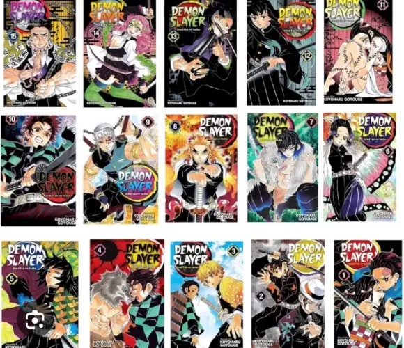 Mangá de demon slayer volume 1 ao 15
