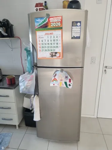 Geladeira GE Frost Free 430 L Duplex Inox
