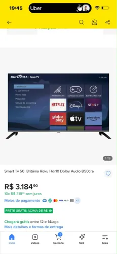 Smart TV Britania Roku 50 polegadas