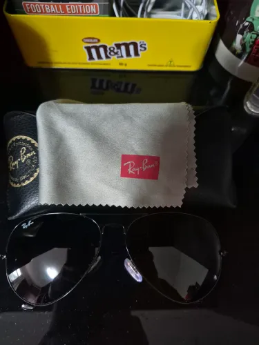 ?Óculos de Sol Ray-Ban Aviator Large Metal II Preto - Original e Impecável