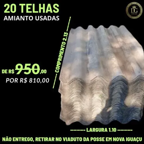 Telhas Eternit 6mm usadas 