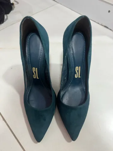 Scarpin Santa Lolla Azul Petróleo Salto Fino Tamanho 35