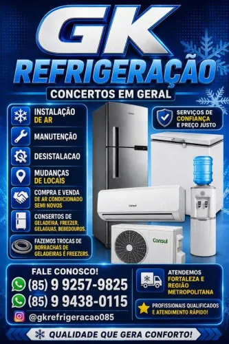 Conserto de geladeira , freezer gelagua , instalação de ar condicionado
