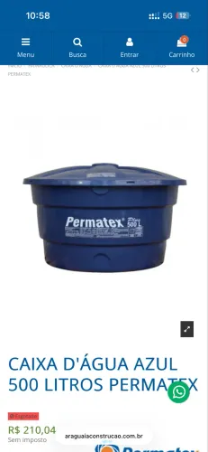 Caixa d?água 500L Permatex