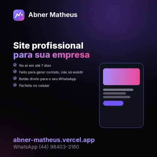 Site profissional para sua empresa ? no ar em 7 dias