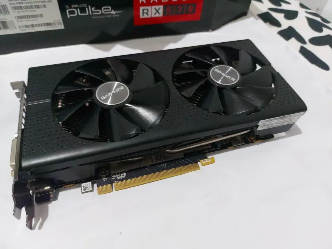 Placa de Vídeo Rx 570 4Gb Saphire Pulse Completa com Caixa + Manual