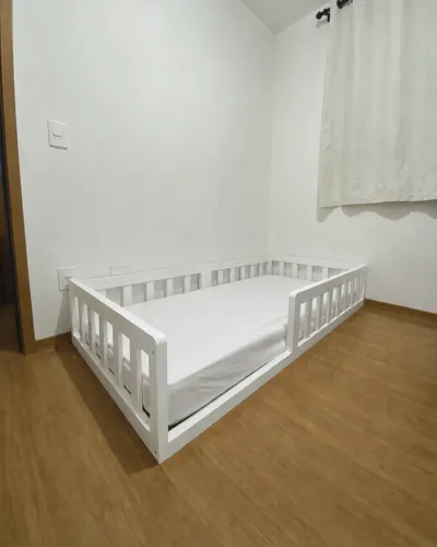 Cama Infantil Montessori Em MDF Branco