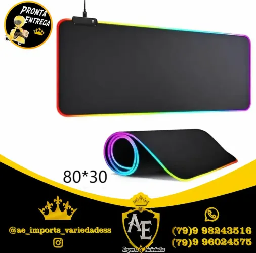Mousepad Com Led 80x30