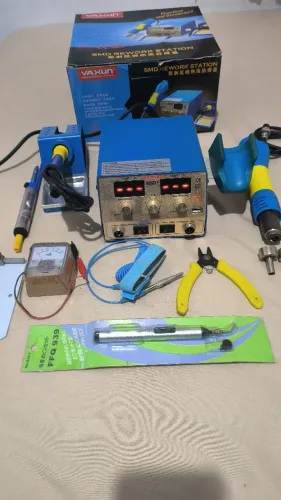 Estação de Solda Yaxun 886d+ 220v 750w 2 em 1 com Acessórios Concerto Eletrônicos