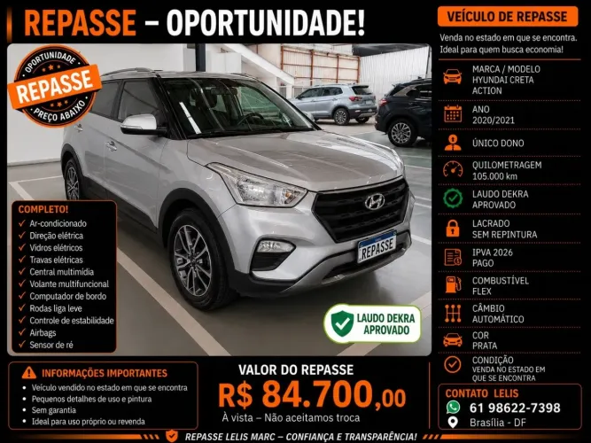 Hyundai Creta Action 1.6 16V Flex AUT 2021