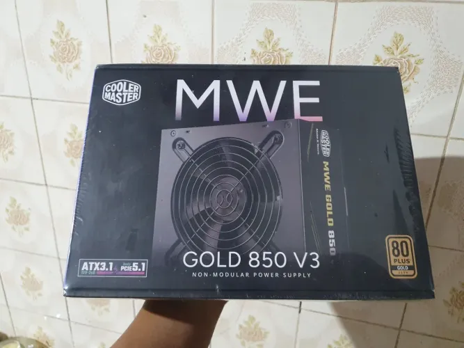 Fonte Cooler Master MWE Gold 850 V3 80 Plus Gold ATX 3.1 Lacrada - R$529,00