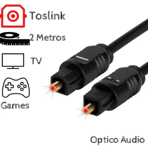 Cabo Óptico Digital TOSLINK 1,5m - Fibra Óptica Premium para Áudio Digital