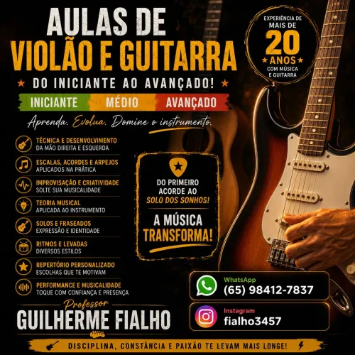 Aulas de violão e guitarra