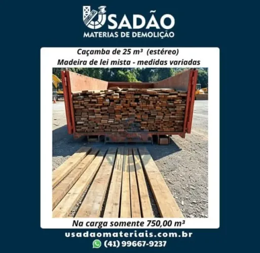 Carga de Madeira de Lei Mista - Medidas Variadas