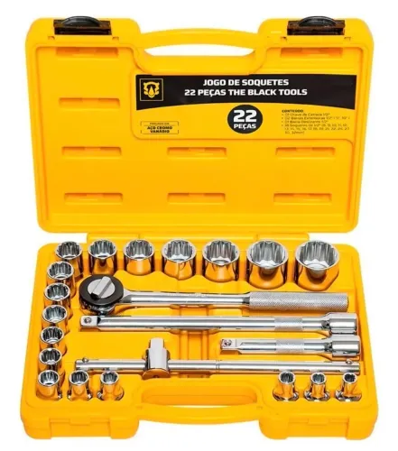 Kit chaves / JOGO DE SOQUETES ESTRIADO 22 PCS