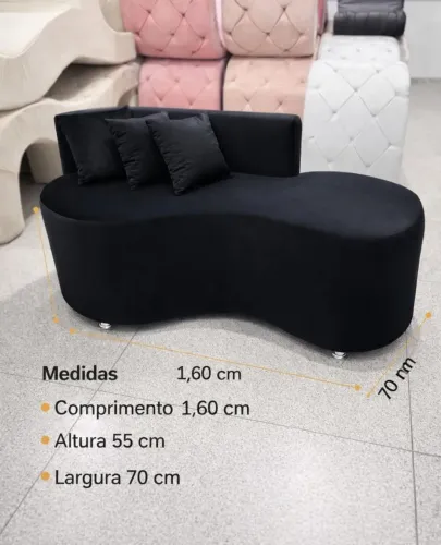 Sofá orgânico curvo 2 lugares novos