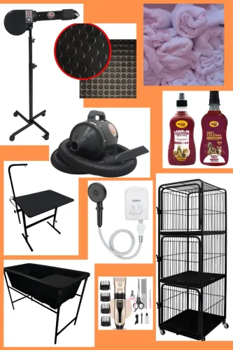 Kit completo para vc dar inicio ao seu Banho e Tosa