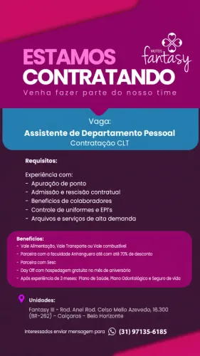 ASSISTENTE DEPARTAMENTO PESSOAL