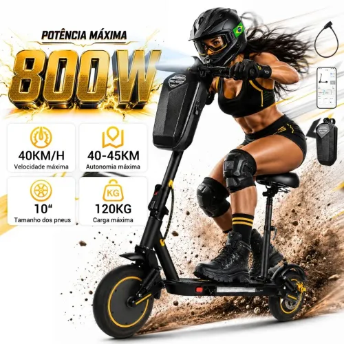 Patinete Elétrico 800W Maximum Speed of 40 KM/H?45KM Autonomy?100kg
