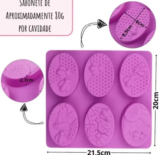 Kit 2 Moldes silicone para fazer sabonete artesanal