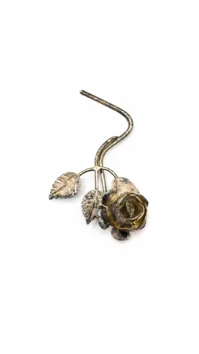   Rosa Artesanal em Metal - Peça Decorativa Vintage