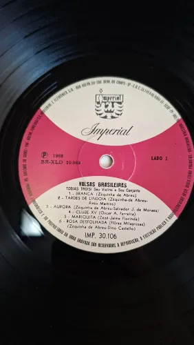 Lp, VALSAS BRASILEIRA, IMPERIAL, 1968, RARIDADE, ÓTIMO ESTADO DE CONSERVAÇÃO
