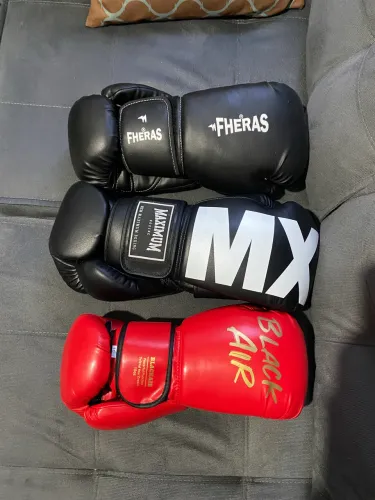 Luva de boxe/muay thai - Maximum, Black Air, Fheras
