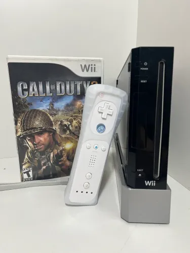 Nintendo Wii Preto Completo + Controle + Jogo