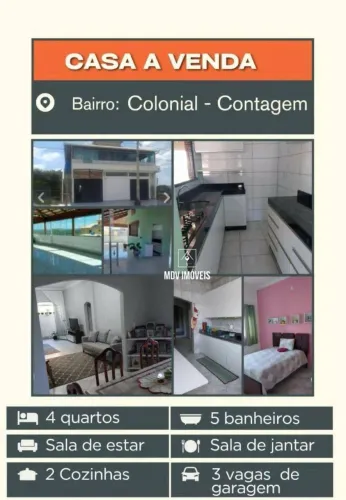 CASA COM LOJA COMERCIAL EM LOTE DE 400M² NO BAIRRO COLONIAL CONTAGEM | NÃO FINANCIA