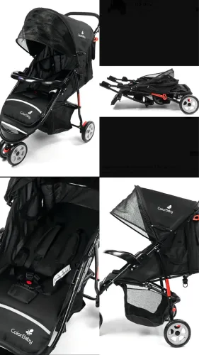 Carrinho de bebê com 3 rodas