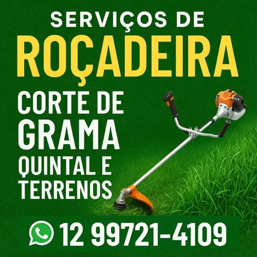 Serviços de roçadeira, manutenção de jardim roçadas de terrenos.