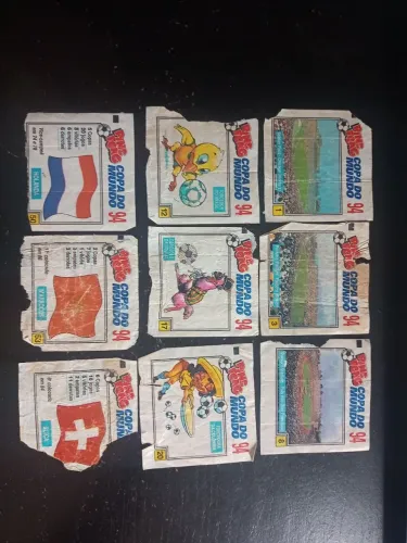 9 figurinhas Ping Pong Copa do Mundo 94