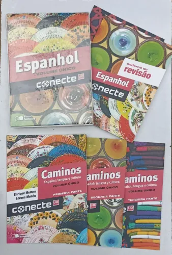 Kit 3 livros Didático Espanhol volume único