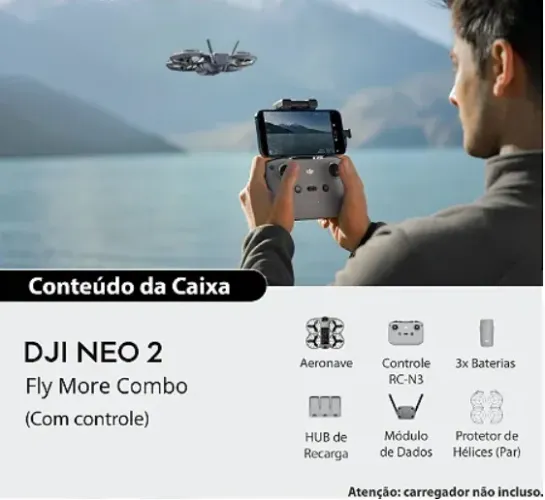 Drone DJI Neo 2 Combo Fly More - Novo- Valor negociável